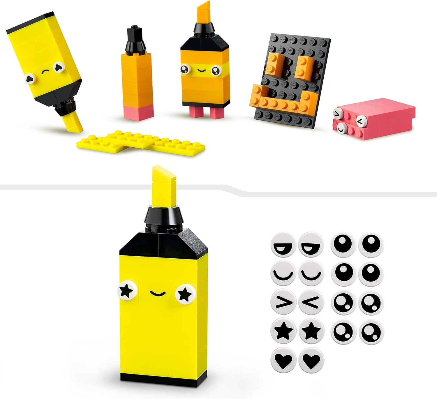 LEGO 11027 Classic Creative Neon Fun Brick Box Set, Building Toy & 11017 Classic Creative Monsters, Construction Playset