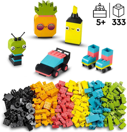 LEGO 11027 Classic Creative Neon Fun Brick Box Set, Building Toy & 11017 Classic Creative Monsters, Construction Playset