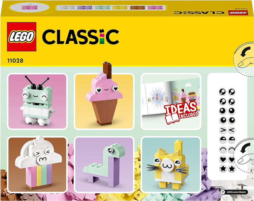 LEGO Classic Creative Pastel Fun Bricks Box, Building Toys for Kids, Girls, Boys Aged 5 Plus with Models; Ice Cream, Dinosaur, Cat & More, Creative Learning Gift 11028 Single