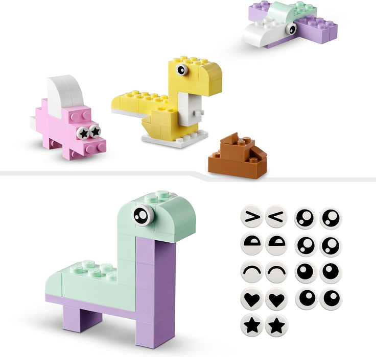 LEGO Classic Creative Pastel Fun Bricks Box, Building Toys for Kids, Girls, Boys Aged 5 Plus with Models; Ice Cream, Dinosaur, Cat & More, Creative Learning Gift 11028 Single