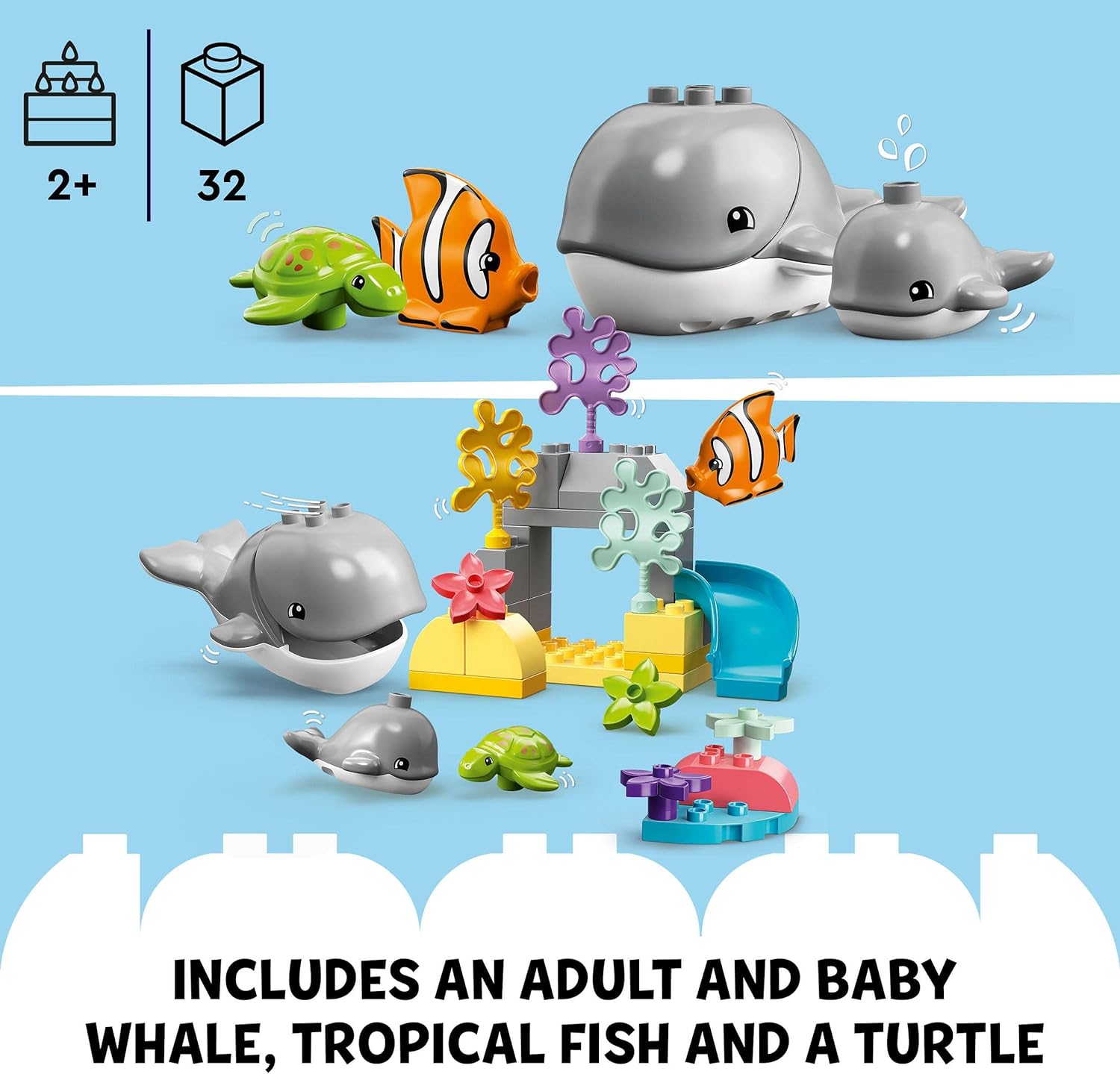 LEGO 10982 DUPLO My First Fruit and Vegetable Tractor Toy, Stacking and Colour Sorting Toys for Babies and Toddlers aged 1 .5-3 Years Old, Educational Early Learning Set Single