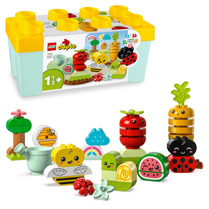LEGO 10984 DUPLO My First Organic Garden Brick Box, Stacking Toys for Babies and Toddlers 1.5+ Years Old, Learning Toy with Ladybird, Bumblebee, Fruit & Veg Single