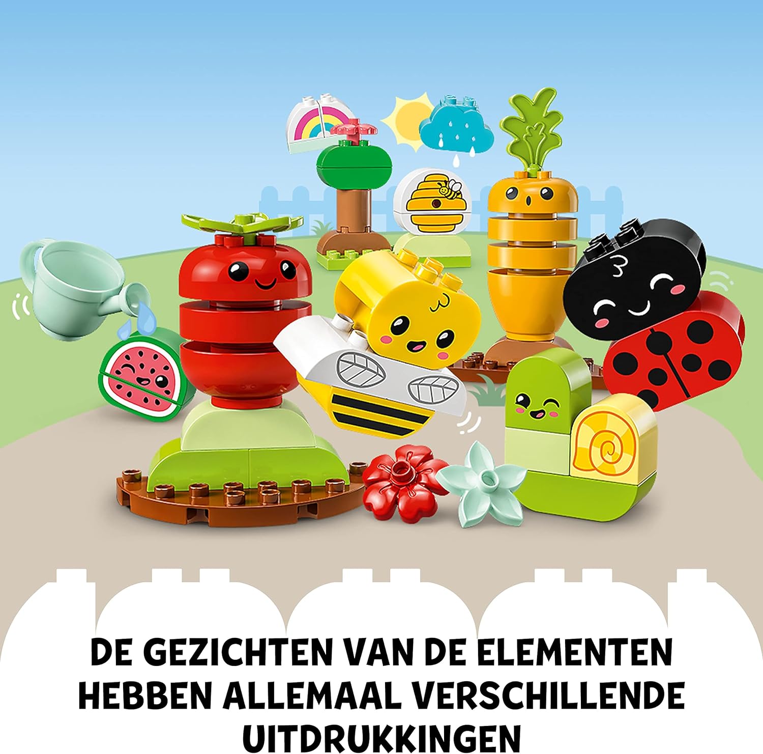 LEGO 10984 DUPLO My First Organic Garden Brick Box, Stacking Toys for Babies and Toddlers 1.5+ Years Old, Learning Toy with Ladybird, Bumblebee, Fruit & Veg Single