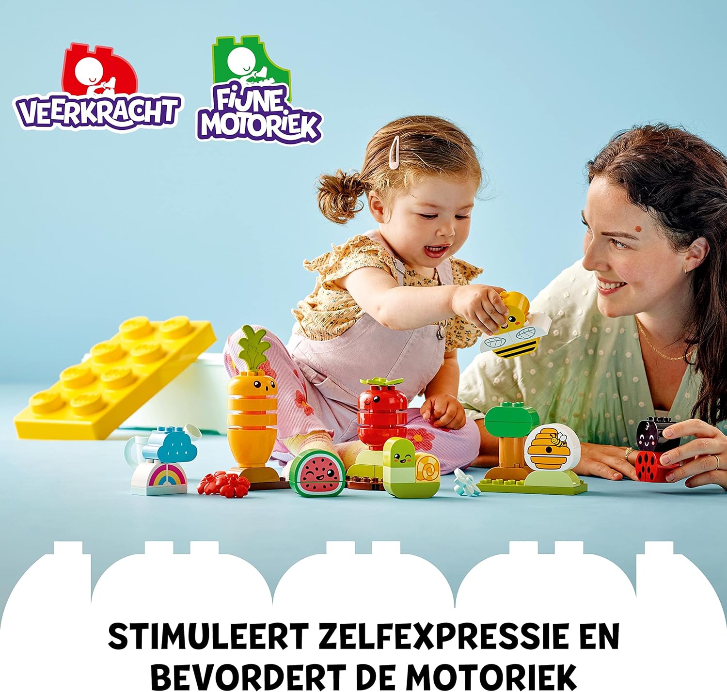 LEGO 10984 DUPLO My First Organic Garden Brick Box, Stacking Toys for Babies and Toddlers 1.5+ Years Old, Learning Toy with Ladybird, Bumblebee, Fruit & Veg Single