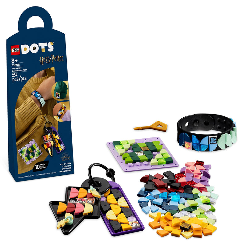 LEGO 41808 DOTS Zweinstein Accessoires pakket, Harry Potter Thema Juwelen Maken Kit met Armband en Sleutelhanger, DIY knutsel Speelgoed Set voor Jongens en Meisjes, Creatief Cadeau-Idee