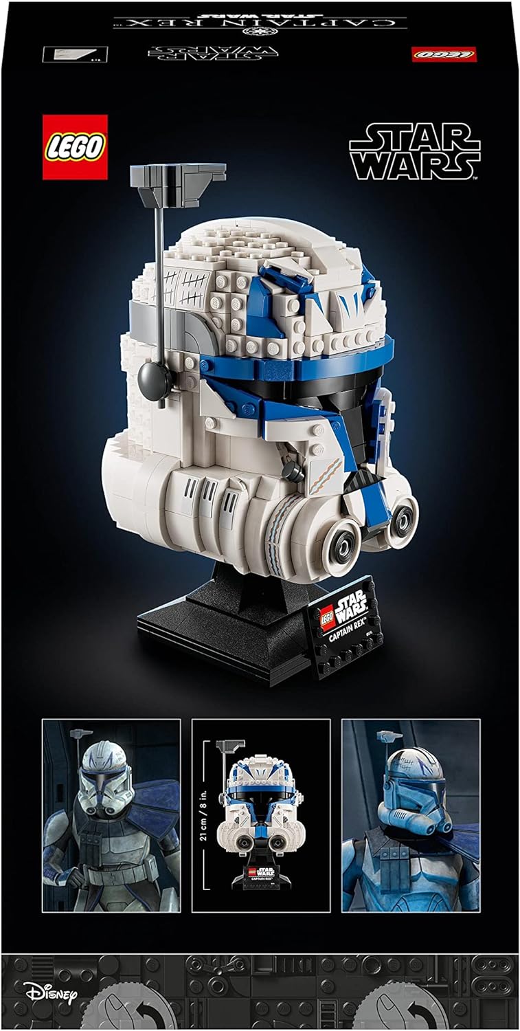 LEGO Star Wars Captain Rex Helmet Set, The Clone Wars Collectible for Adults, 2023 Series Model Collection