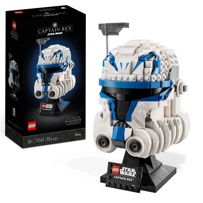 LEGO 75349 Star Wars Captain Rex Helmet Set, The Clone Wars Collectible & 75328 Star Wars The Mandalorian Helmet Buildable Model Kit, Display Collectible Decoration Set