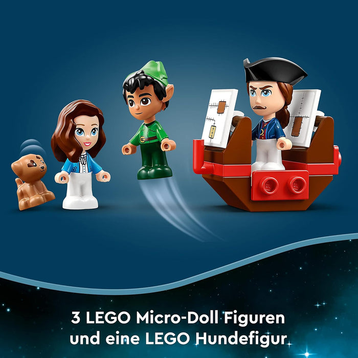 LEGO Disney Peter Pan & Wendy's Storybook Adventure Portable Playset with Micro Dolls and Pirate Ship, Travel Toys for 5 Plus Year Old Kids Girls & Boys 43220