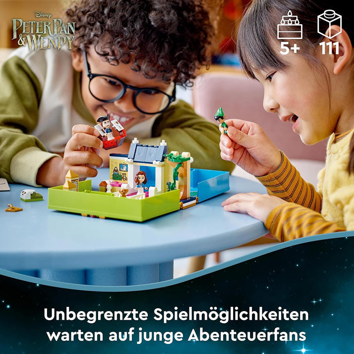 LEGO Disney Peter Pan & Wendy's Storybook Adventure Portable Playset with Micro Dolls and Pirate Ship, Travel Toys for 5 Plus Year Old Kids Girls & Boys 43220