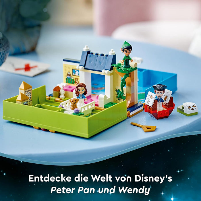 LEGO Disney Peter Pan & Wendy's Storybook Adventure Portable Playset with Micro Dolls and Pirate Ship, Travel Toys for 5 Plus Year Old Kids Girls & Boys 43220