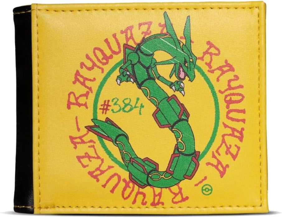Pokemon Rayquaza #384 Graphic Print Bi-Fold Wallet Male Yellow/Black MW861581POK, Yellow/Black, One Size