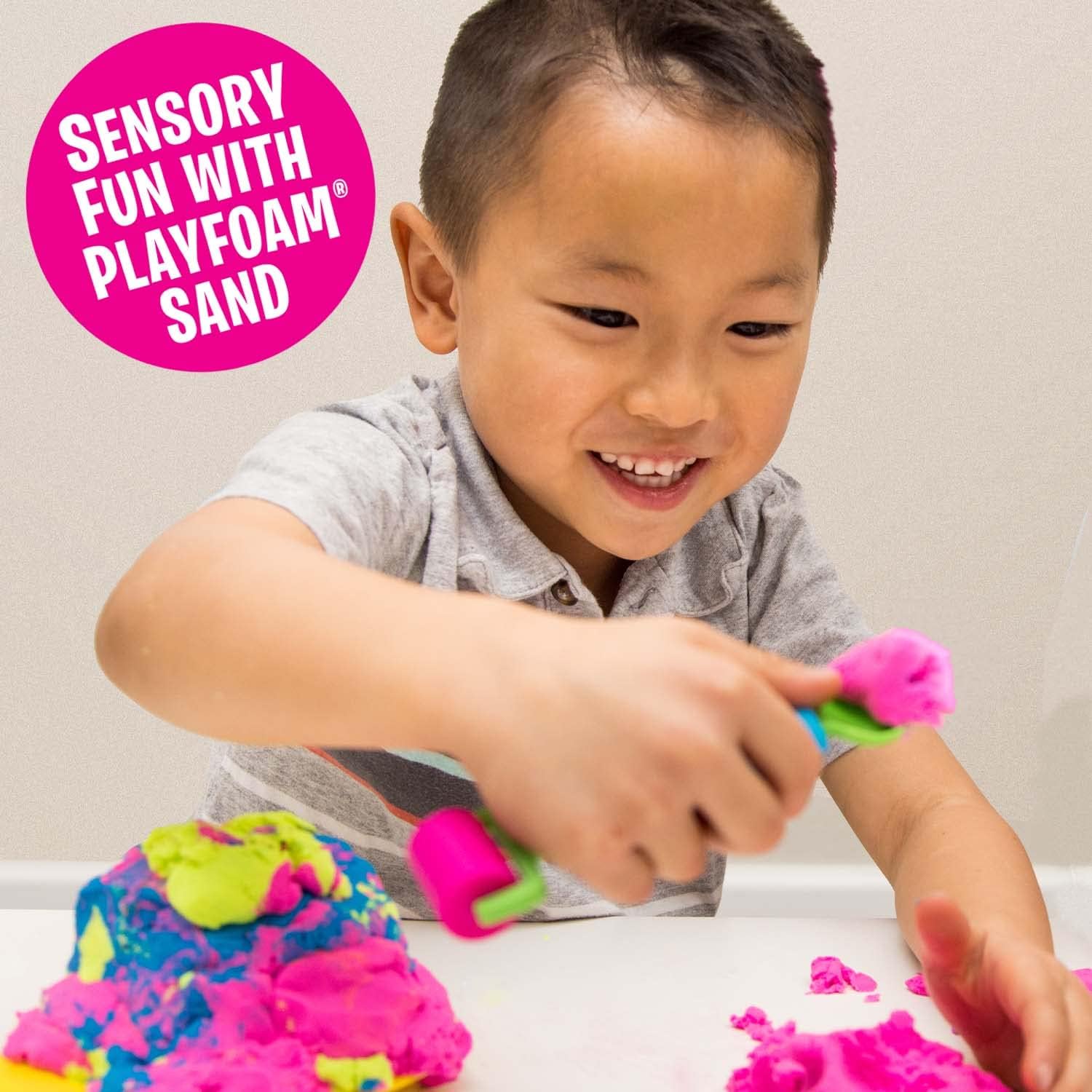 Learning Resources Playfoam Sand Sensory Set, Play Sand Toy with 3 Colours and 5 Tools, Play Sand for Squishing, Mixing & Moulding, Preschoolers Toddlers Classroom, Gifts For Kids Boys Girls Ages 3+