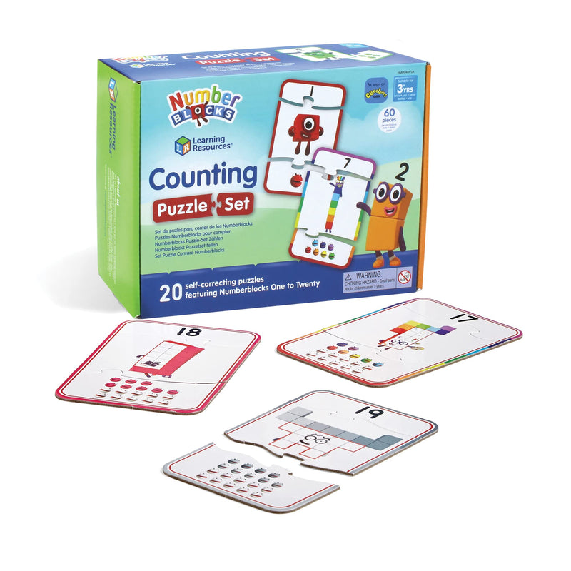 Learning Resources- Kit 1 Numberblocks, Apprendre à Compter pour Les Enfants, 20 éducatifs dans Une boîte, Puzzles de 3 pièces, à partir de 3 Ans, HM95401-UK