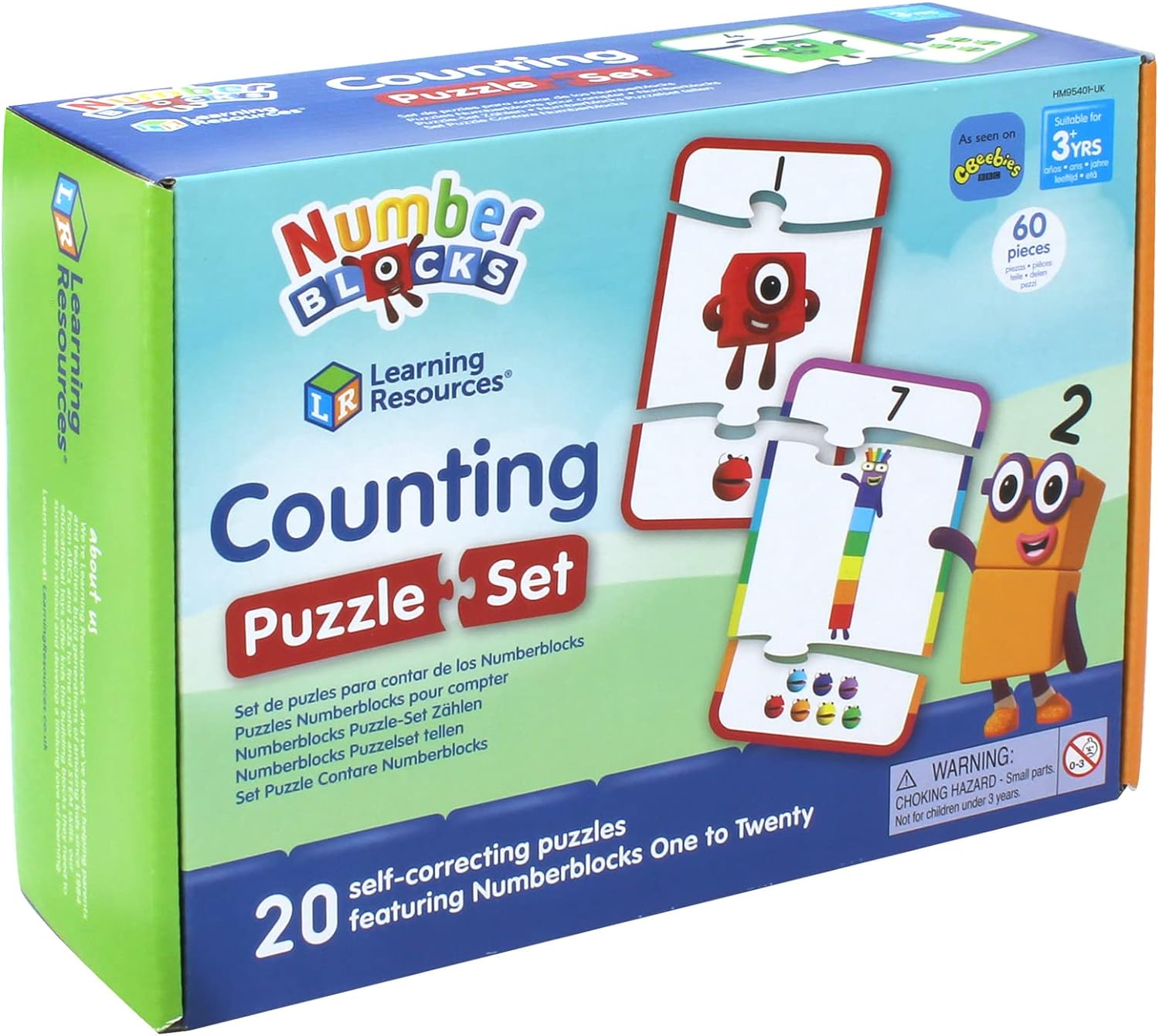 Learning Resources- Kit 1 Numberblocks, Apprendre à Compter pour Les Enfants, 20 éducatifs dans Une boîte, Puzzles de 3 pièces, à partir de 3 Ans, HM95401-UK