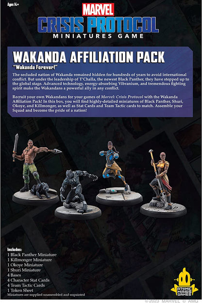 Atomic Mass Games | Marvel Crisis Protocol: Wakanda Affiliation Pack | Miniatures Card Game | Ages 14+ | 2 Players | 90 Minutes Playing Time