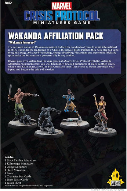 Atomic Mass Games | Marvel Crisis Protocol: Wakanda Affiliation Pack | Miniatures Card Game | Ages 14+ | 2 Players | 90 Minutes Playing Time