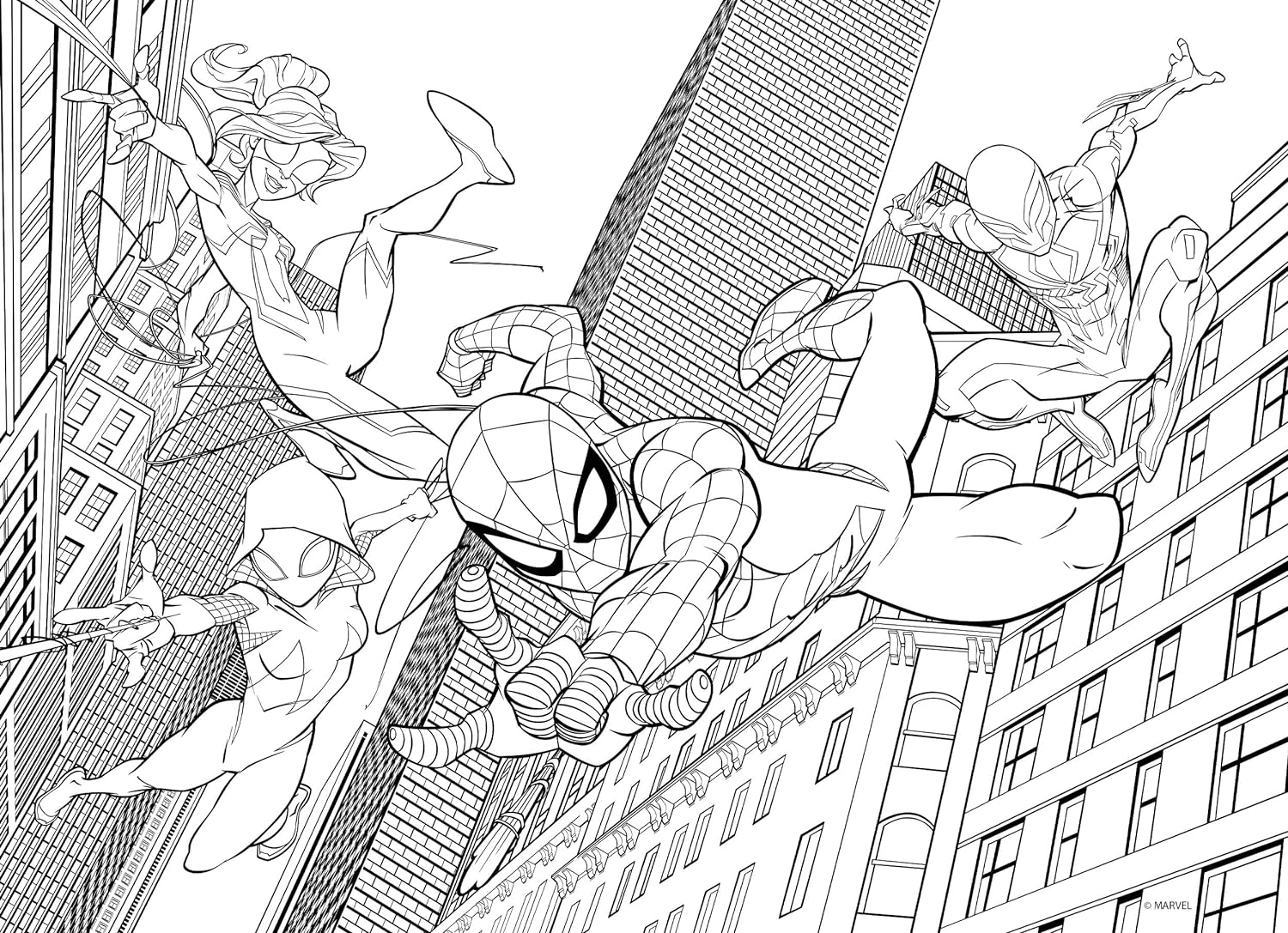 Liscianigiochi - Marvel Puzzle DF, 99627 - Doppelseitiges Puzzle M-Plus 48 Teile - Spiderman - 25x35 cm - Fördert Kreativität, Feinmotorik und Vorstellungskraft