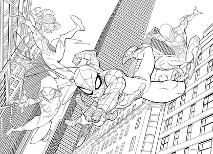 Liscianigiochi - Marvel Puzzle DF, 99627 - Doppelseitiges Puzzle M-Plus 48 Teile - Spiderman - 25x35 cm - Fördert Kreativität, Feinmotorik und Vorstellungskraft