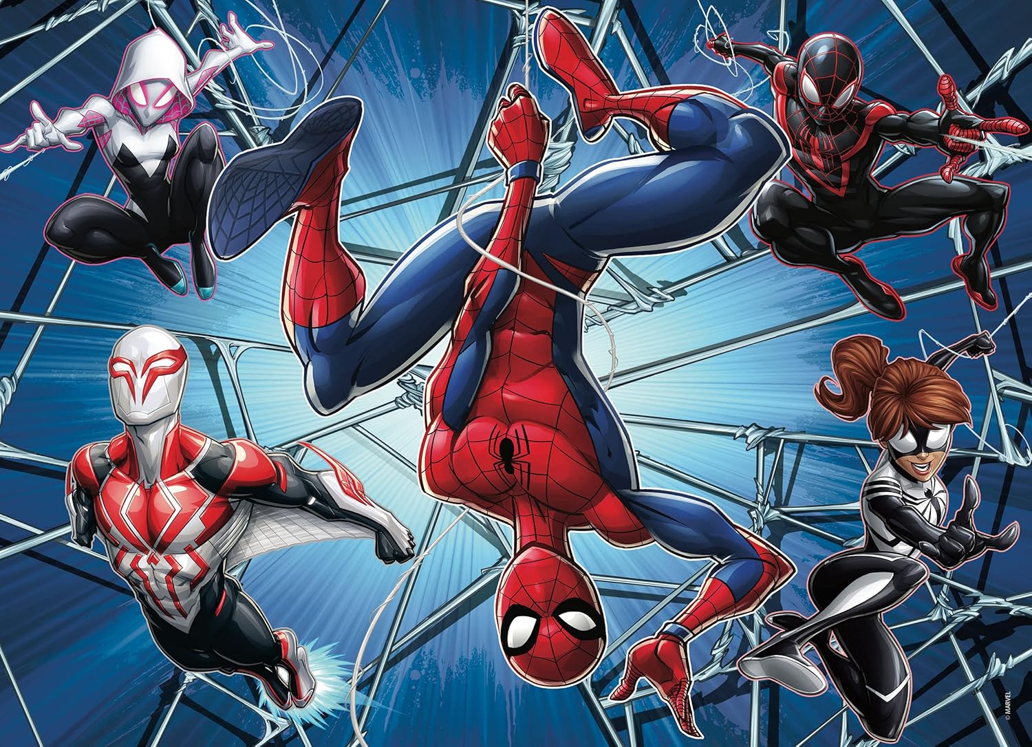 Liscianigiochi - Marvel Puzzle DF, 99634 - Doppelseitiges Puzzle M-Plus 60 Teile - Spiderman - 25x35 cm - Fördert Feinmotorik, Kreativität und Vorstellungskraft