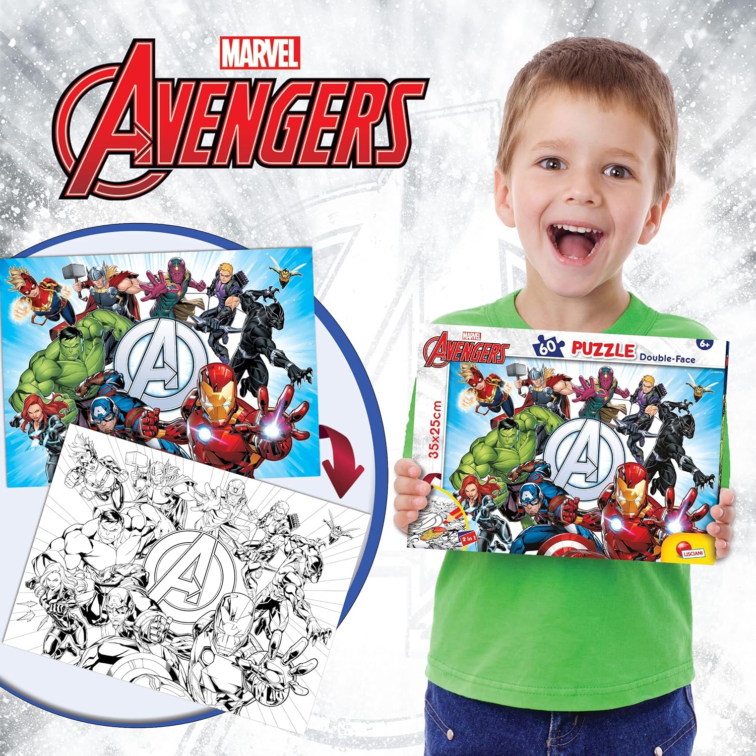 Liscianigiochi MARVEL PUZZLE DF M-PLUS 60 AVENGERS