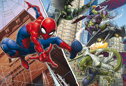 Liscianigiochi - Marvel Puzzle DF Plus 108 Spiderman, Mehrfarbig (99702) - Rekonstruiere und kolorieren die schönsten Szenen deines Lieblingssuperhelden! Marvel Puzzle 108 Teile Spiderman