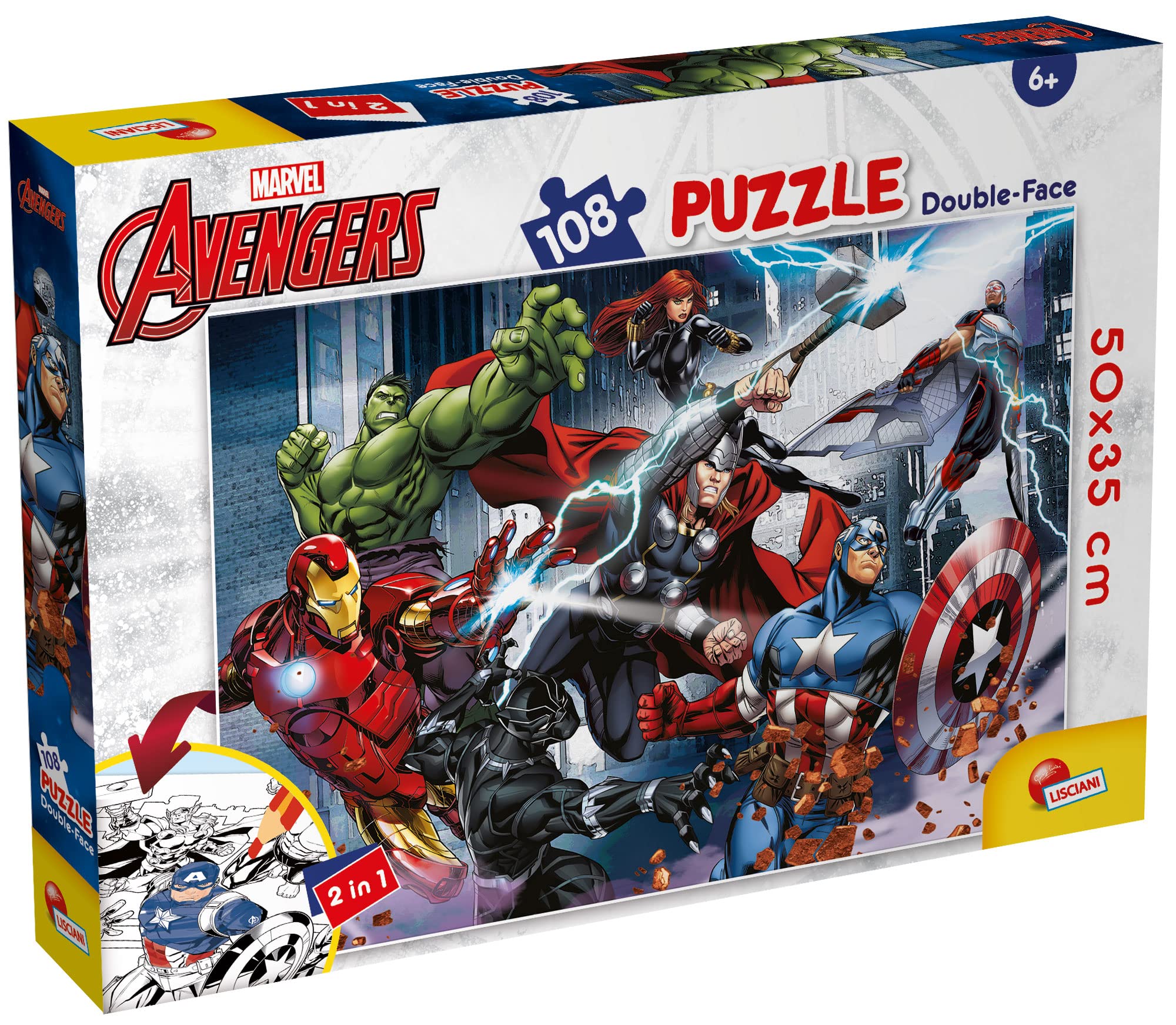 Liscianigiochi 99719 Lisciani Games Marvel Puzzle DF Plus 108 Avengers