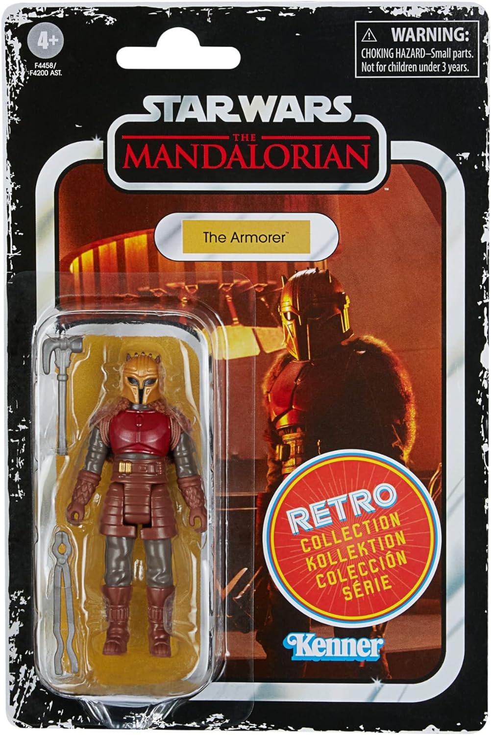 Hasbro Star Wars Retro Collection The Armorer Toy 9.5-cm-Scale Star Wars: The Mandalorian Collectible Action Figure, Toys for Kids Ages 4 and Up, Multicolor, F4458