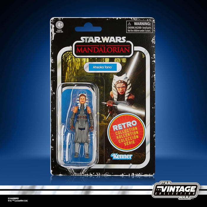 Hasbro Star Wars Retro Collection Ahsoka Tano Toy 9.5 cm-Scale Star Wars: The Mandalorian Collectible Action Figure, Toys for Kids Ages 4 and Up, Multicolor, F4459