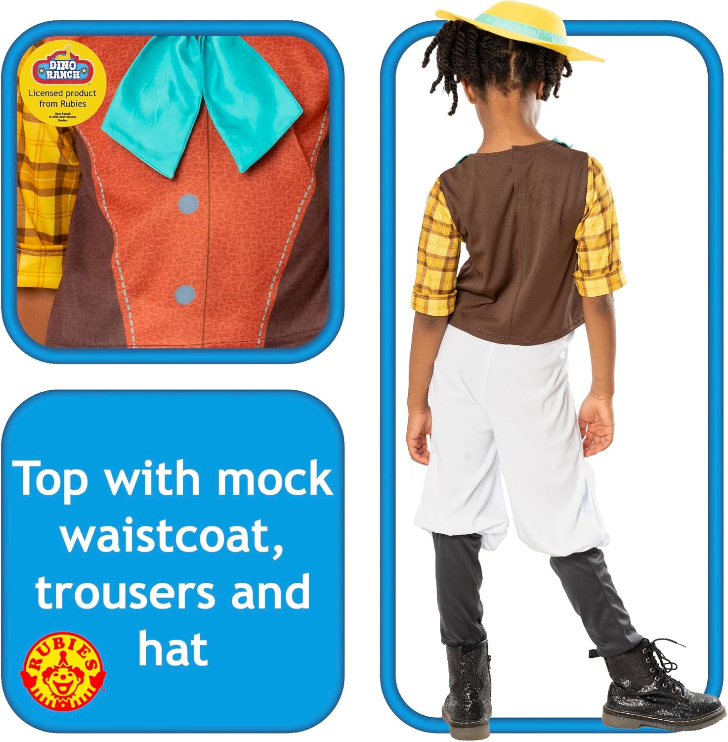 Rubie's Official Boat Rocker Dino Ranch Min Girls Deluxe Costume, Kids Fancy Dress 2-3 Years