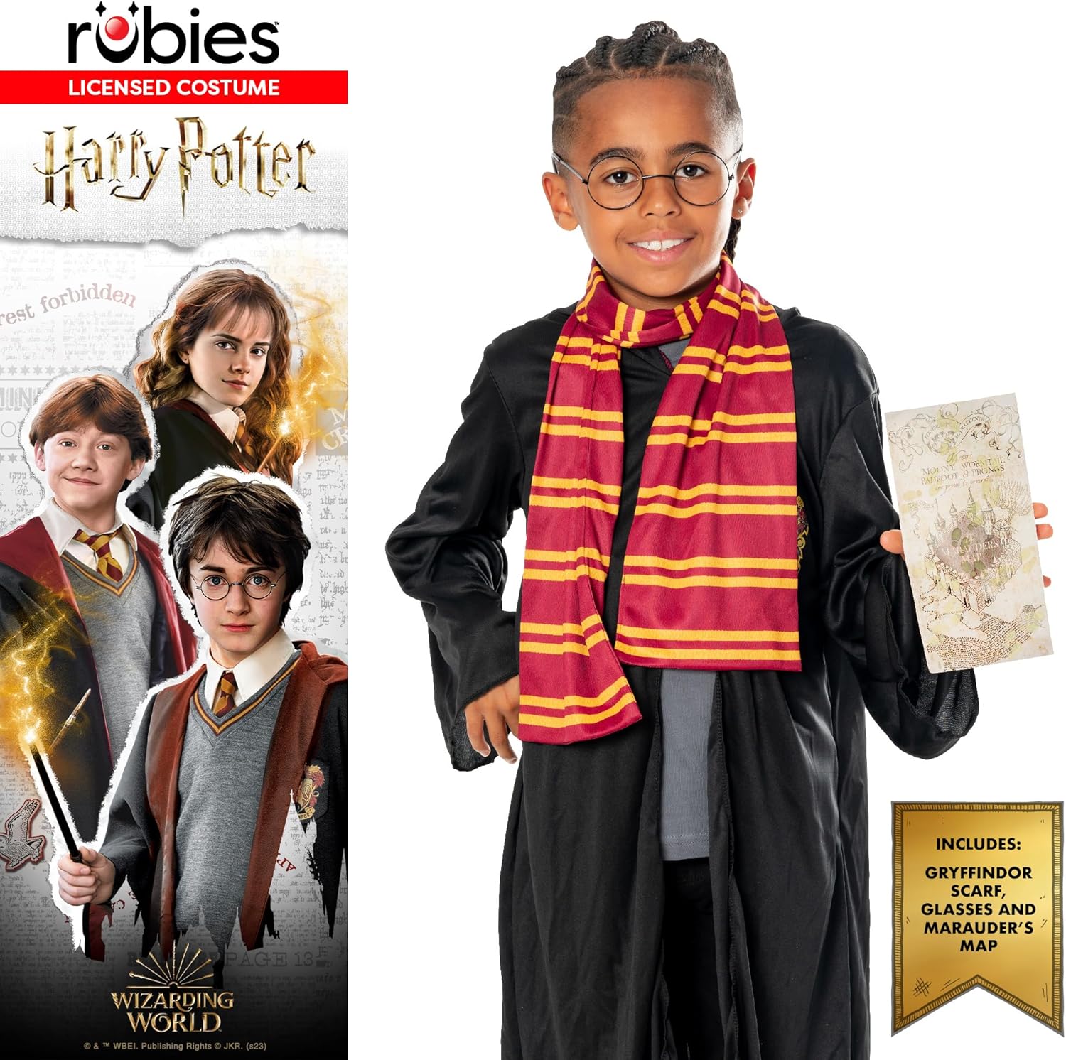Rubies 301749NS000 Harry Potter Accessory Set Kids Fancy Dress, Unisex Children, Striped, Multicoloured, One Size Halloween Halloween