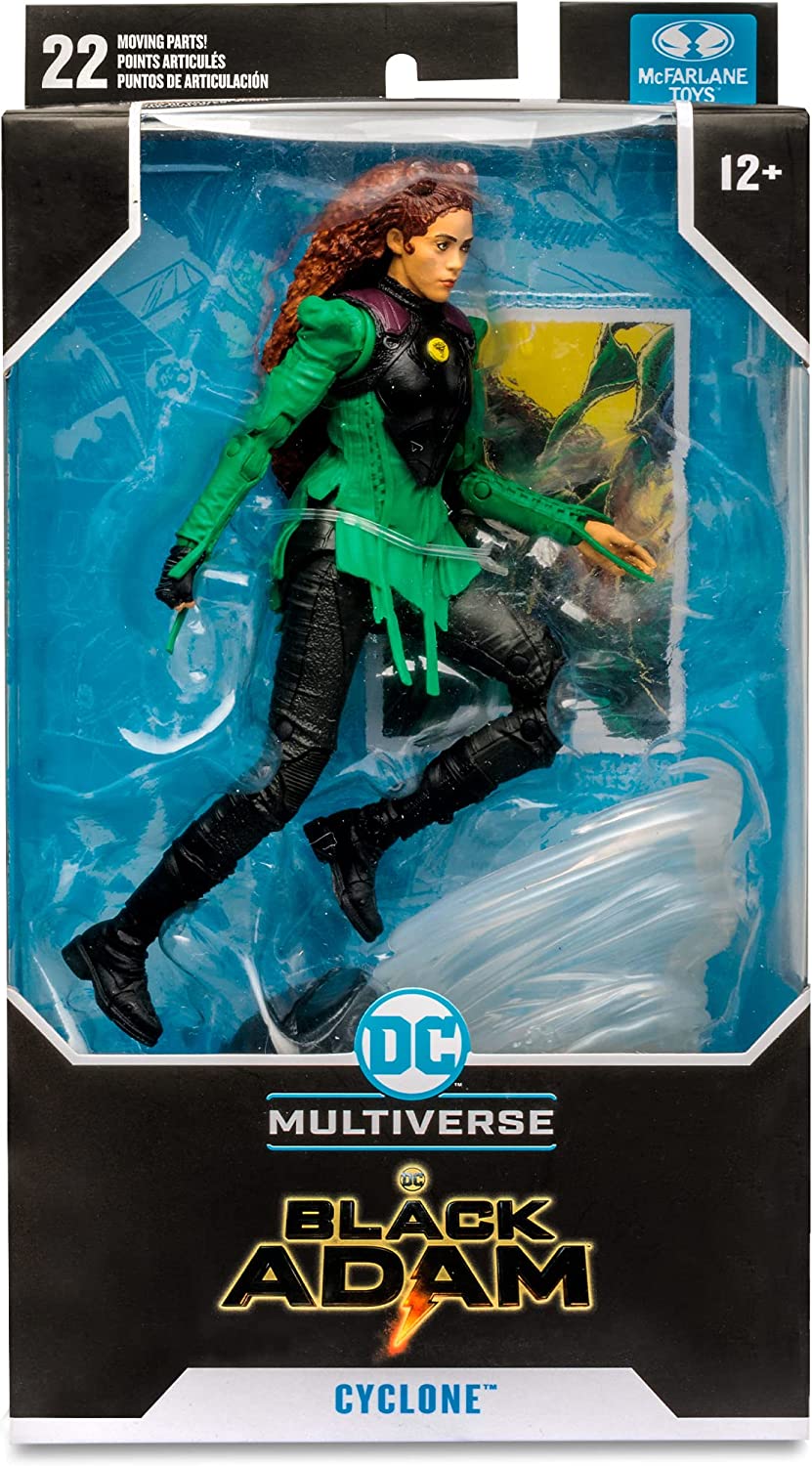 McFarlane Toys, 7-Inch DC Black Adam Cyclone Action Figure with 22 Moving Parts, Collectible DC Black Adam Movie Figure with Stand Base and Unique Collectible Character Card – Ages 12+