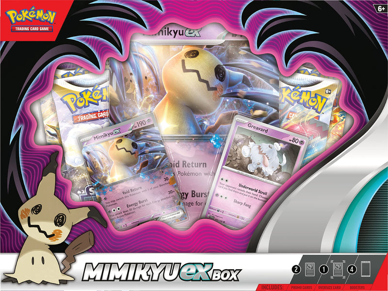 Pokémon TCG: Mimikyu ex Box (2 Foil Promo Cards, 1 Foil Oversize Card & 4 Booster Packs