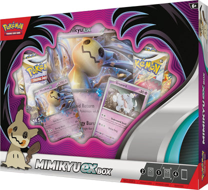 Pokémon TCG: Mimikyu ex Box (2 Foil Promo Cards, 1 Foil Oversize Card & 4 Booster Packs