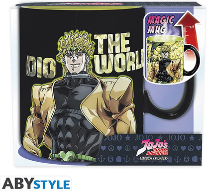 JoJo's Bizarre Adventure Thermal Effect Jotaro Dio Black Printed 100% Ceramic Mug 16 oz.