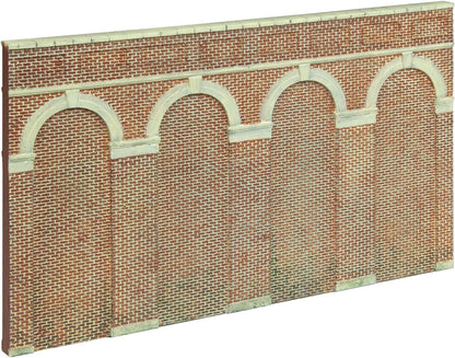 Hornby High Level Arched Retaining Walls x 2 (Red Brick)