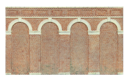 Hornby High Level Arched Retaining Walls x 2 (Red Brick)