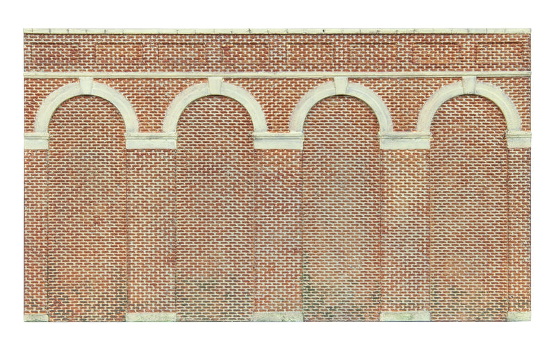 Hornby High Level Arched Retaining Walls x 2 (Red Brick)