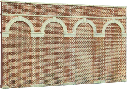 Hornby High Level Arched Retaining Walls x 2 (Red Brick)