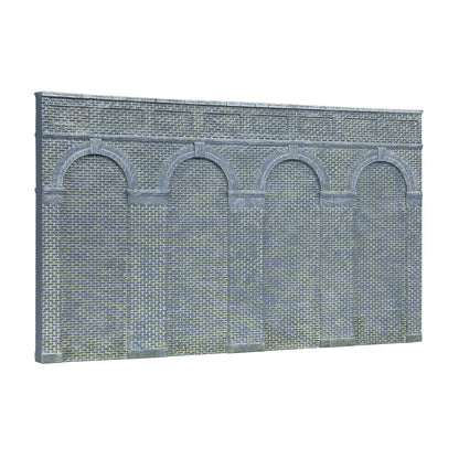 Hornby, 2 paredes de retención con arcos de alto nivel (azulejos azules