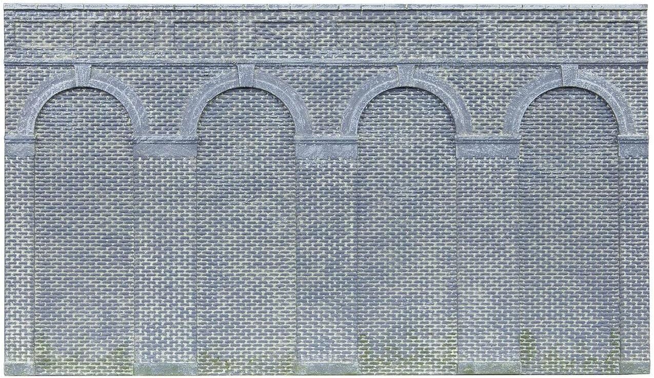 Hornby, 2 paredes de retención con arcos de alto nivel (azulejos azules