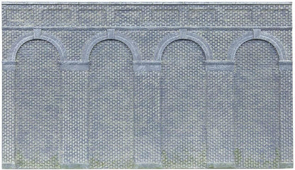 Hornby, 2 paredes de retención con arcos de alto nivel (azulejos azules