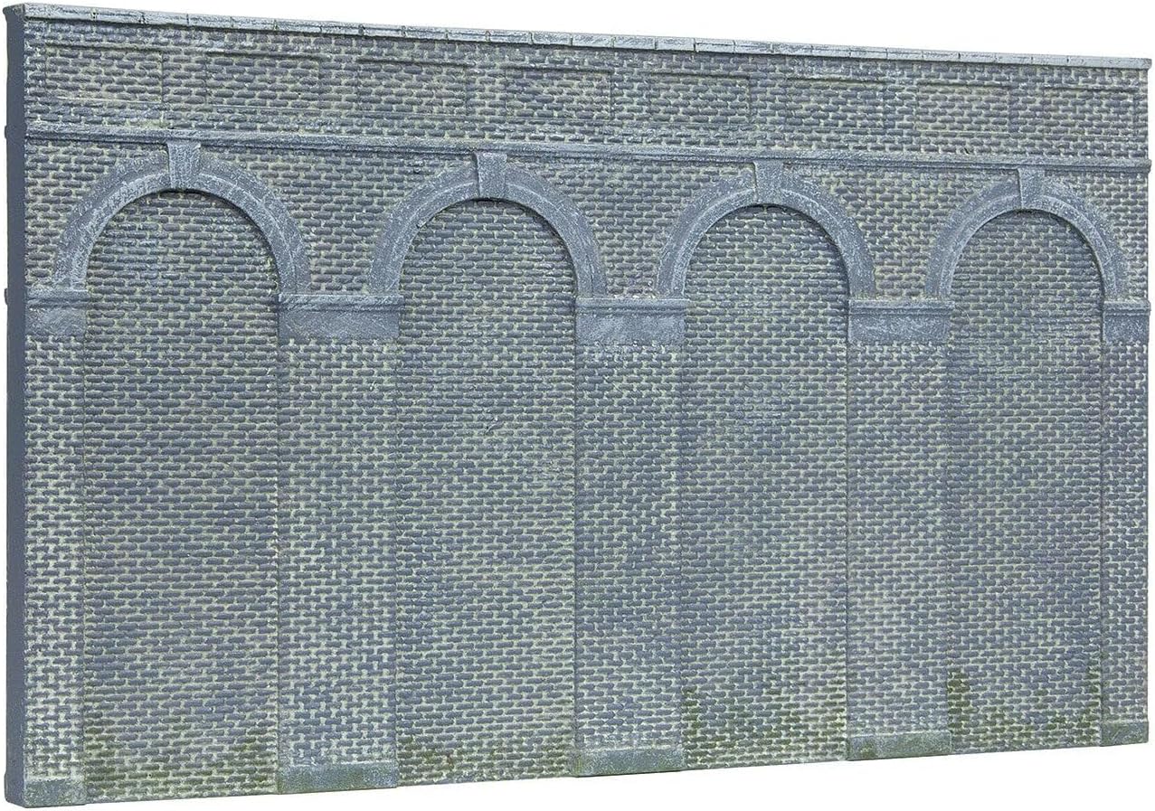 Hornby, 2 paredes de retención con arcos de alto nivel (azulejos azules