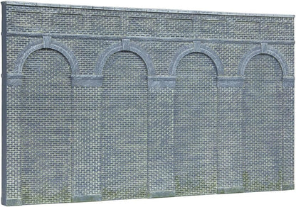 Hornby, 2 paredes de retención con arcos de alto nivel (azulejos azules