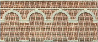 Murs de soutènement cintrés hauteur moyenne x2 (brique rouge