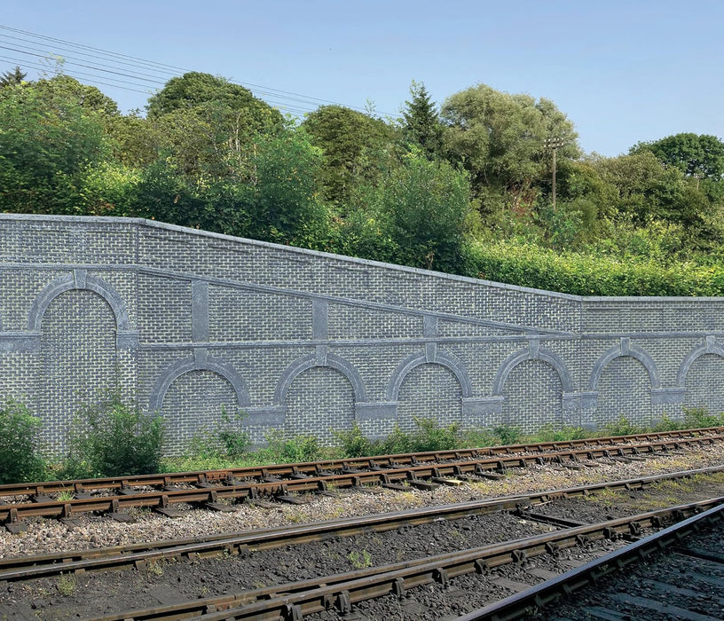 Murs de soutènement cintrés en escalier hauteur moyenne x 2 (brique bleue ingénieurs