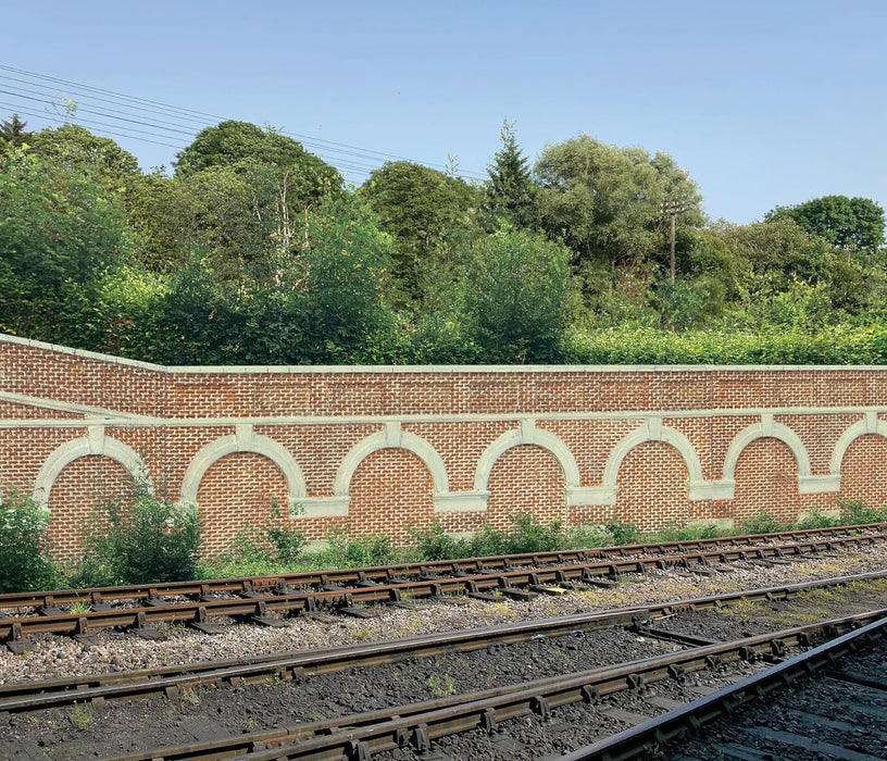 Murs de soutènement cintrés bas x2 (brique rouge