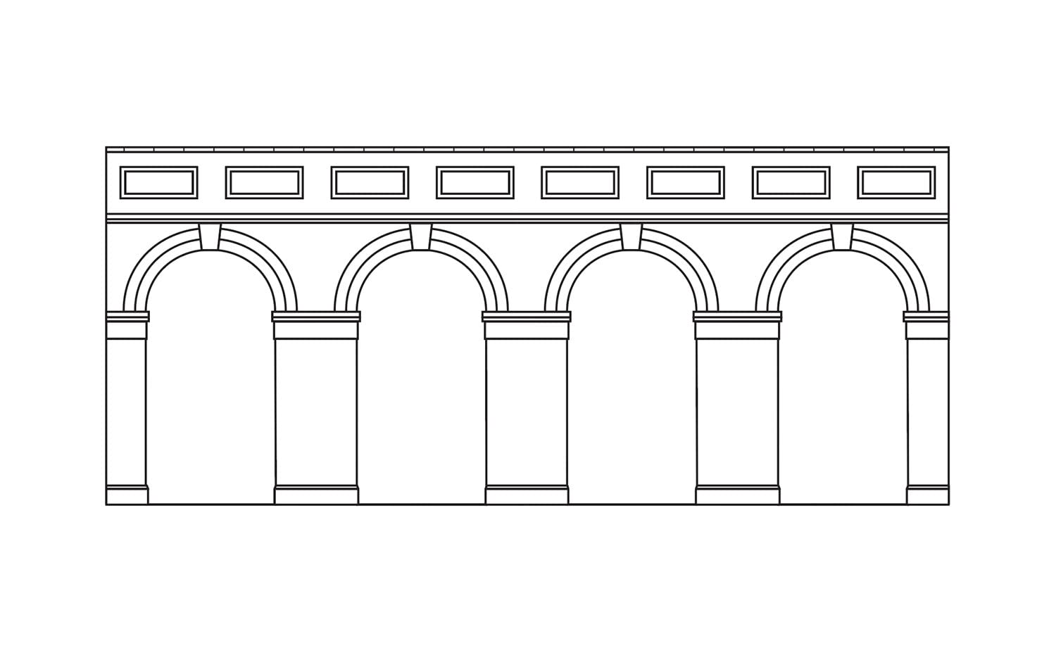 Hornby Mid Level Arched Retaining Walls x2 (Engineers Blue Brick)