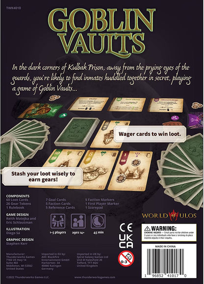 Thunderworks Games Goblin Vaults Game | Strategy Game of Bidding and Card Placement | Ages 14+ | Family Game for 1-5 Players | 30-45 Minutes | Made