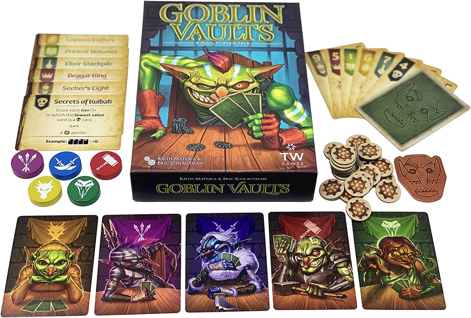 Thunderworks Games Goblin Vaults Game | Strategy Game of Bidding and Card Placement | Ages 14+ | Family Game for 1-5 Players | 30-45 Minutes | Made