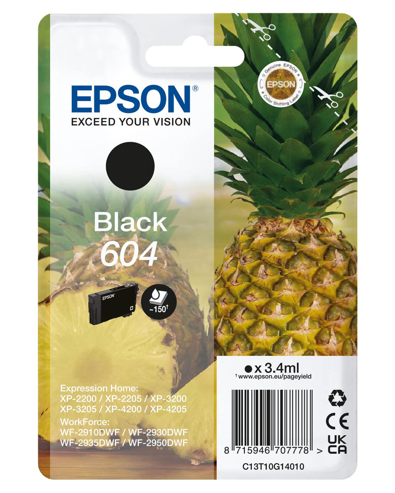 Epson 604 Pineapple, Genuine Black Ink Cartridge